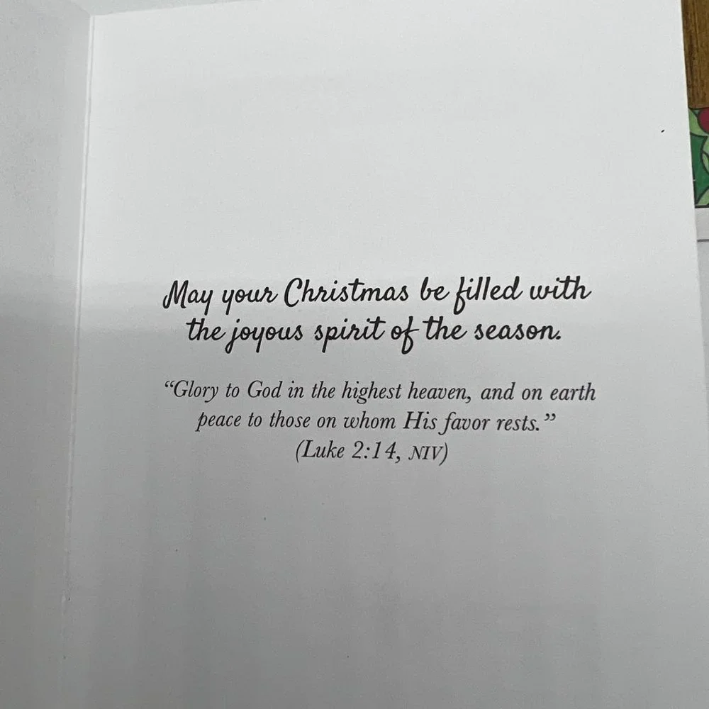 NEW Christmas Greeting Cards Religious Banana Bark Stained Glass Textured Set 5